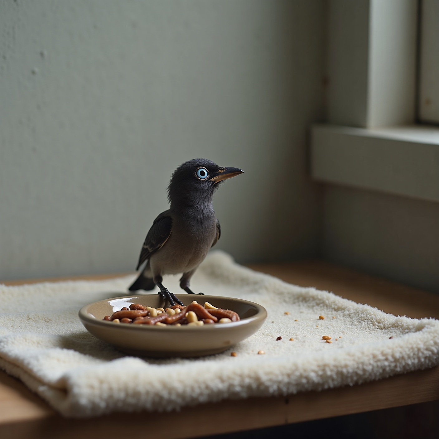 A crow chick had only just learned to feed himself. Then rescuers put a starving orphan in with him
