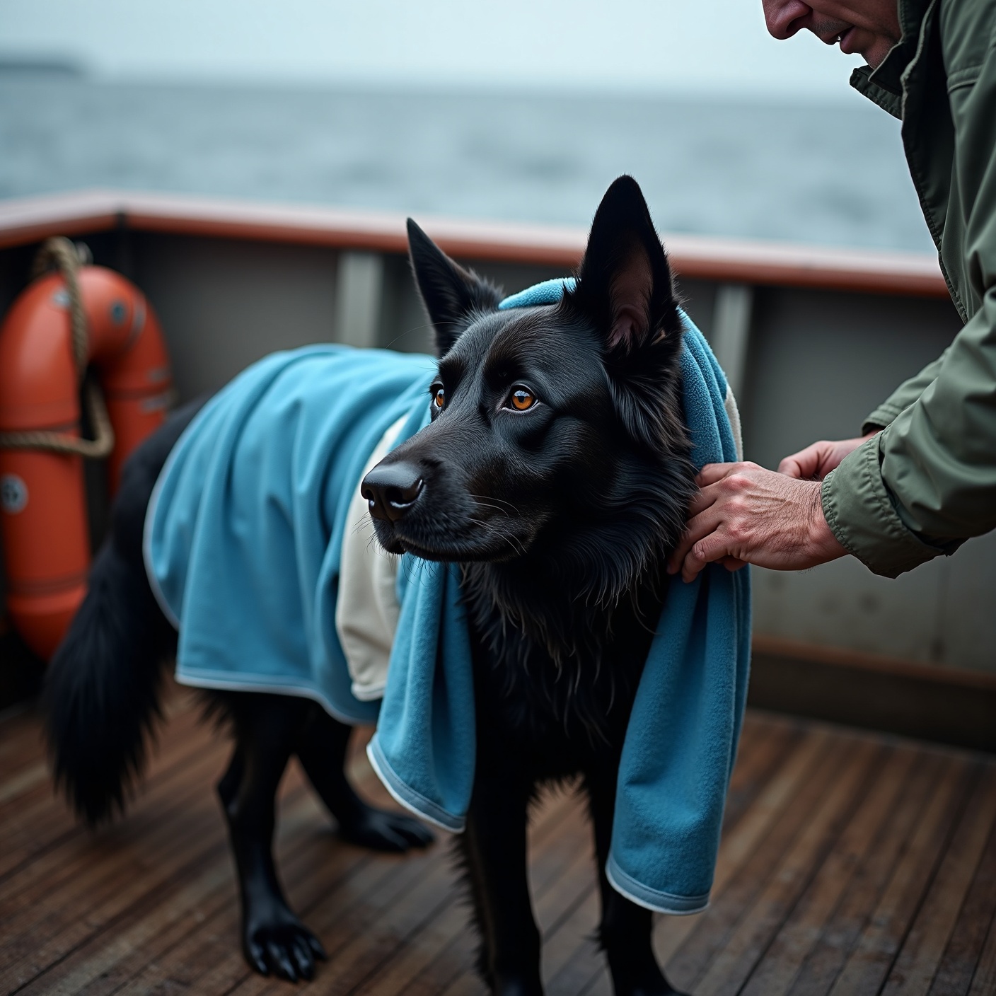 The wind took the kayak with the dog still sitting in it. Two hours later a tour boat crew was squinting at something three miles out.