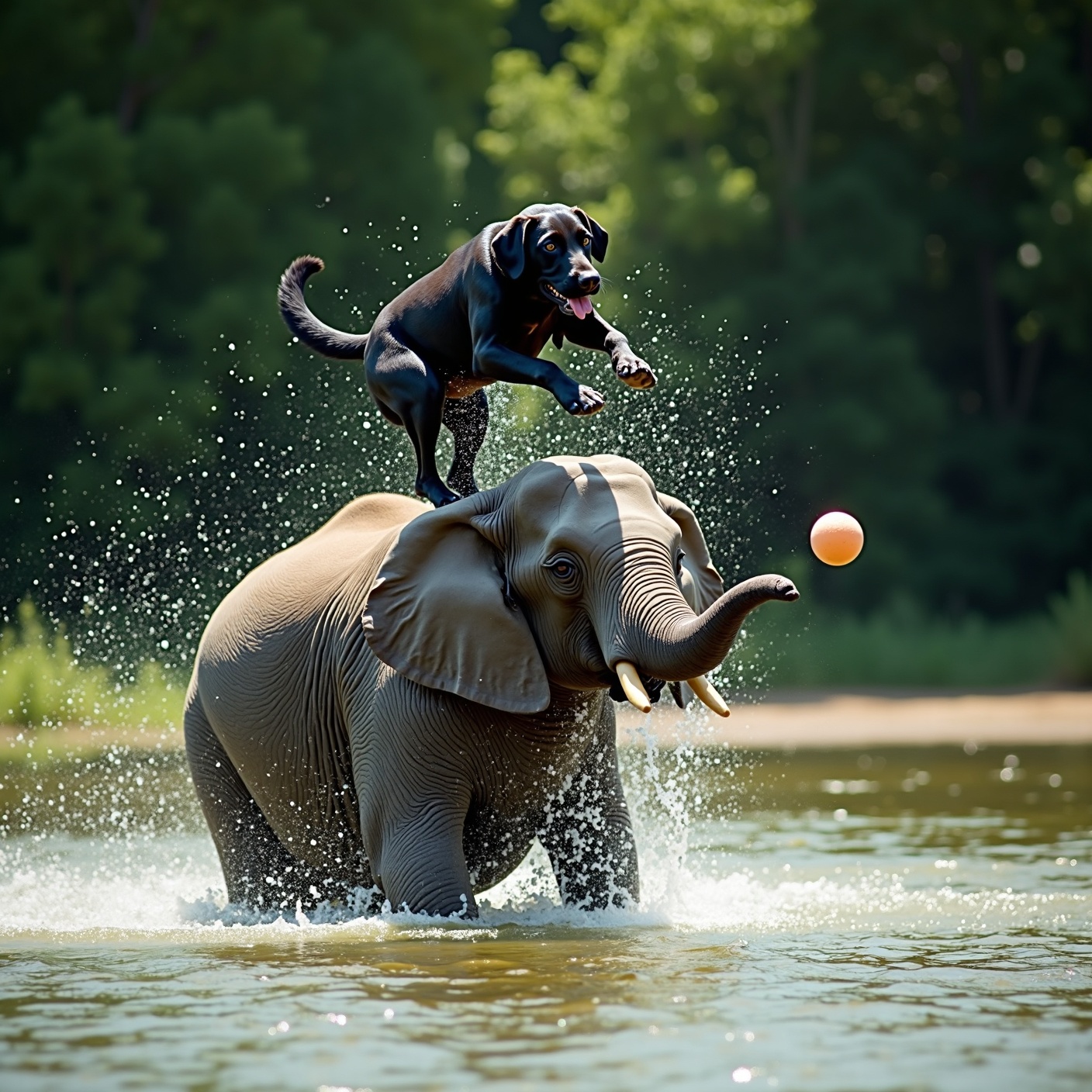The contractor left in the middle of the job, and he left the puppy behind. He was building a swimming pool for an elephant.