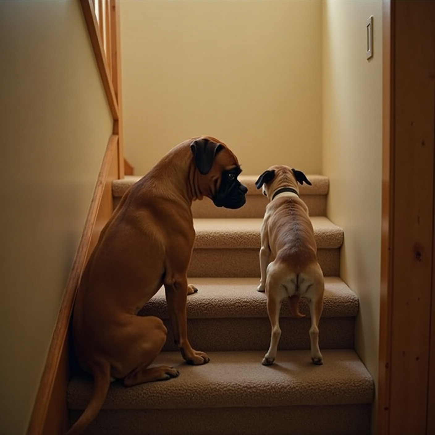 Ginger is a little Puggle, and she is completely blind. The stairs used to be the scariest thing in her whole world. Then her brother Dexter gave himself a job.