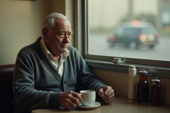 Every morning for two years, the old man at the corner booth ordered two coffees and drank only one.
