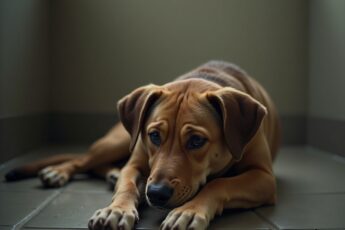 They found her lying on the street, heavy with milk and no puppies anywhere