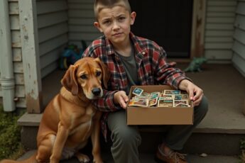 A boy tried to sell his dead father's baseball cards to a repo man to save his dying dog — and the gruff stranger did the last thing anyone expected