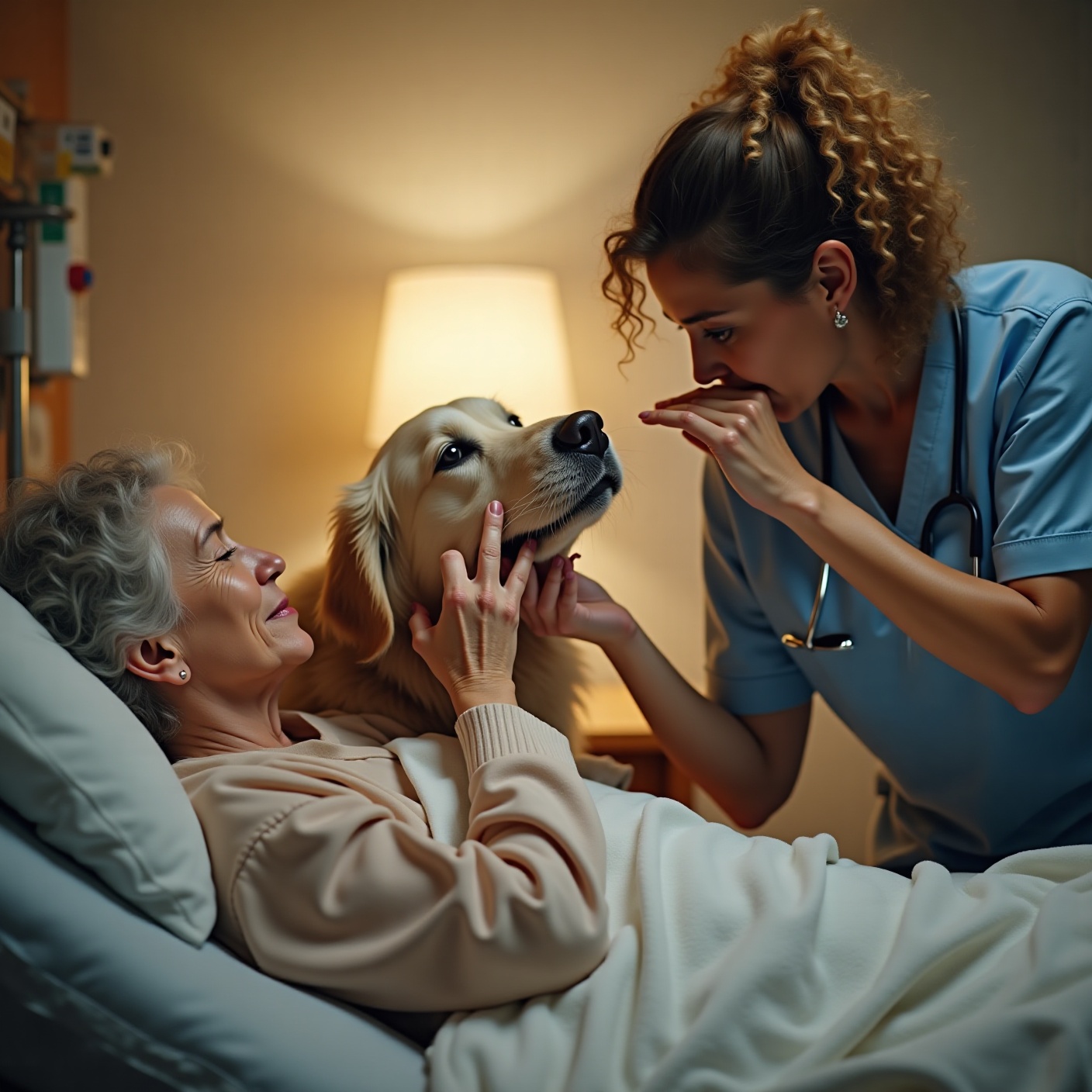 The security guard ordered him to take his soaking-wet dog out of the hospital. Then a nurse saw what the dog was doing — and everything changed