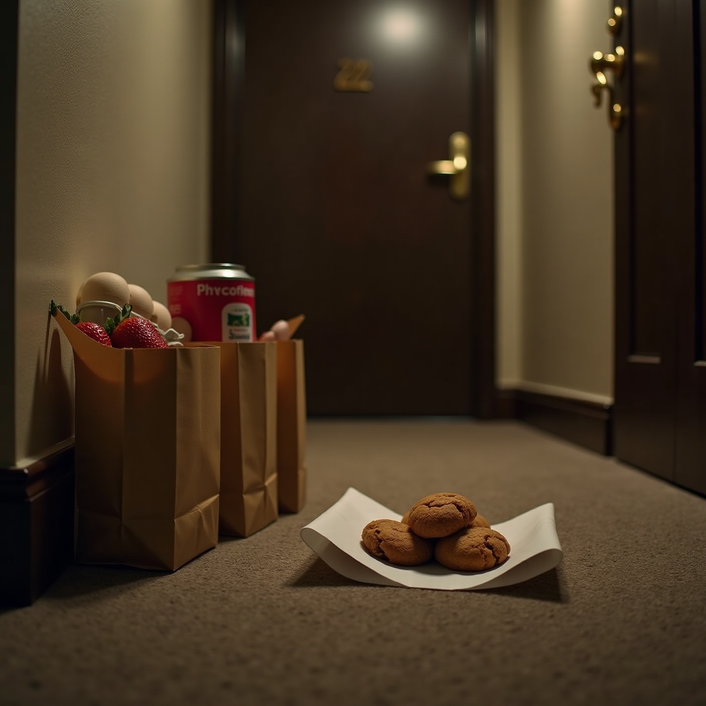 Every Sunday at 10 p.m. he pulls his hood up and leaves groceries at his widowed neighbor's door. She has no idea it's him.