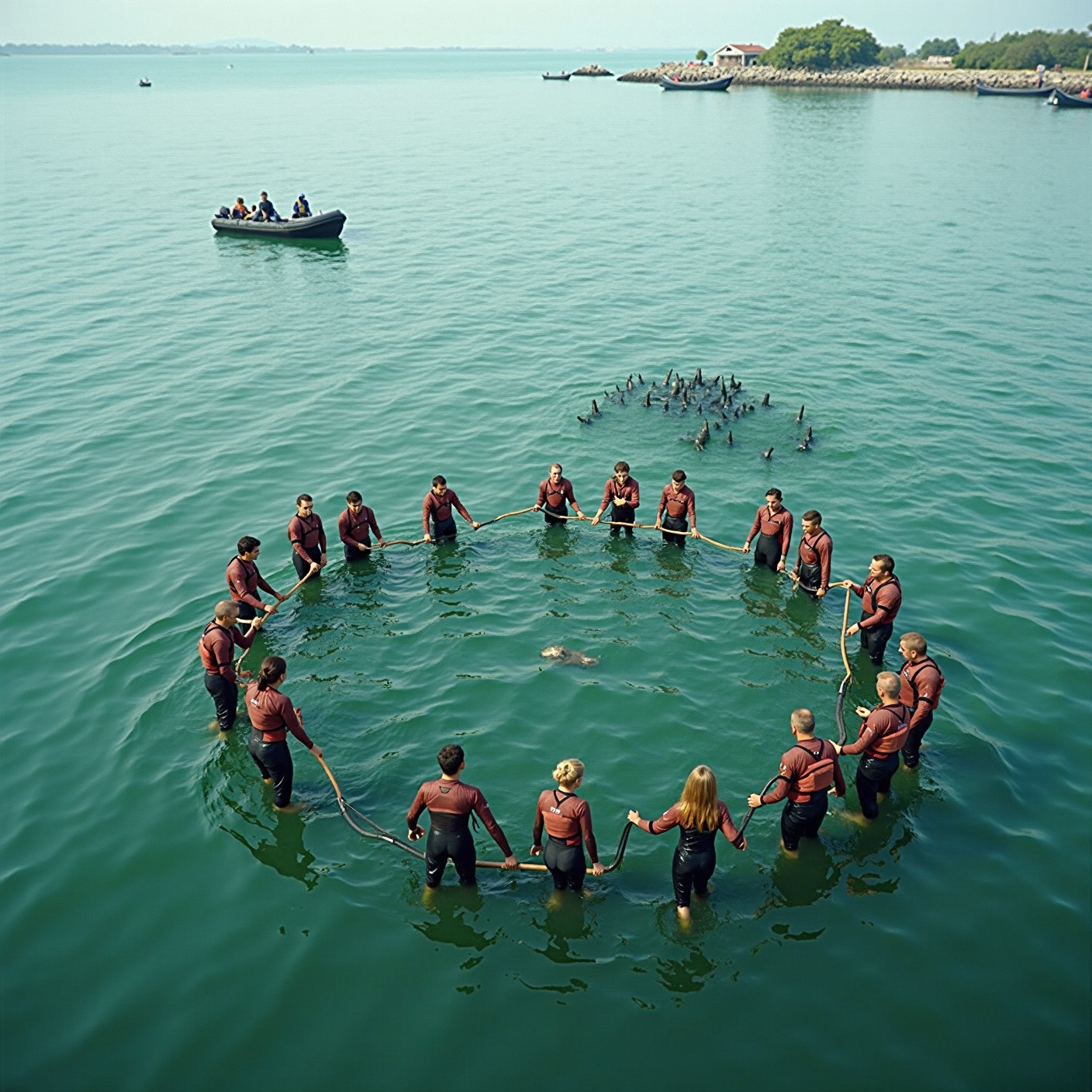 Eight boats. Forty-eight people. Six different organizations dropped everything they were doing that morning. All of it for one two-year-old dolphin.