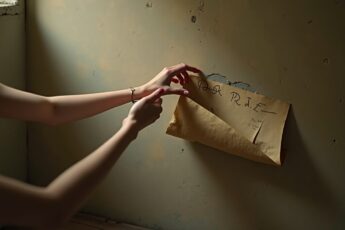 A couple stripping wallpaper in their fixer-upper found a child's note sealed in the wall since 1975