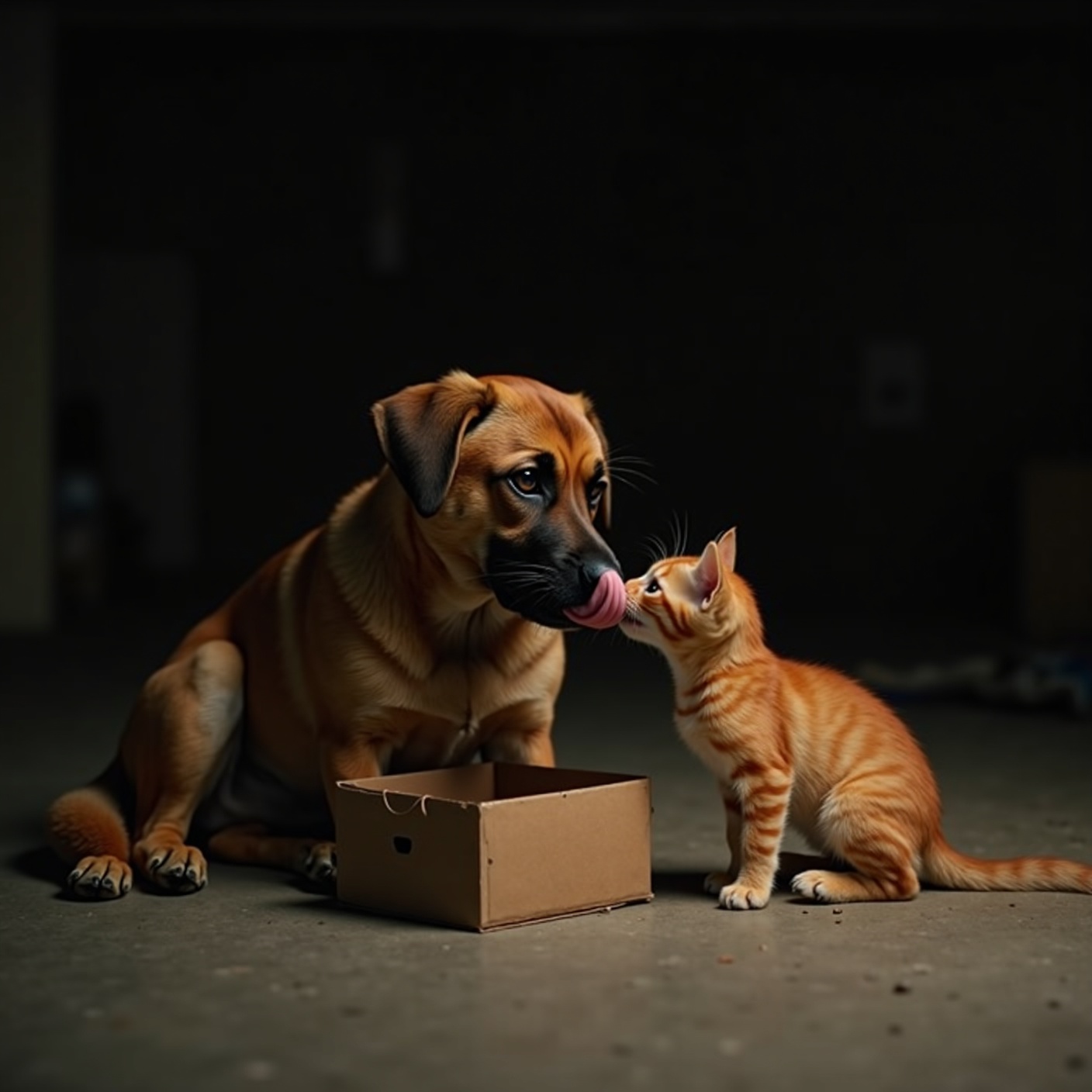 The shut-down rescue dog trusted no one after her rough start. Then a fading orphaned kitten was set down beside her, and she rose to her feet