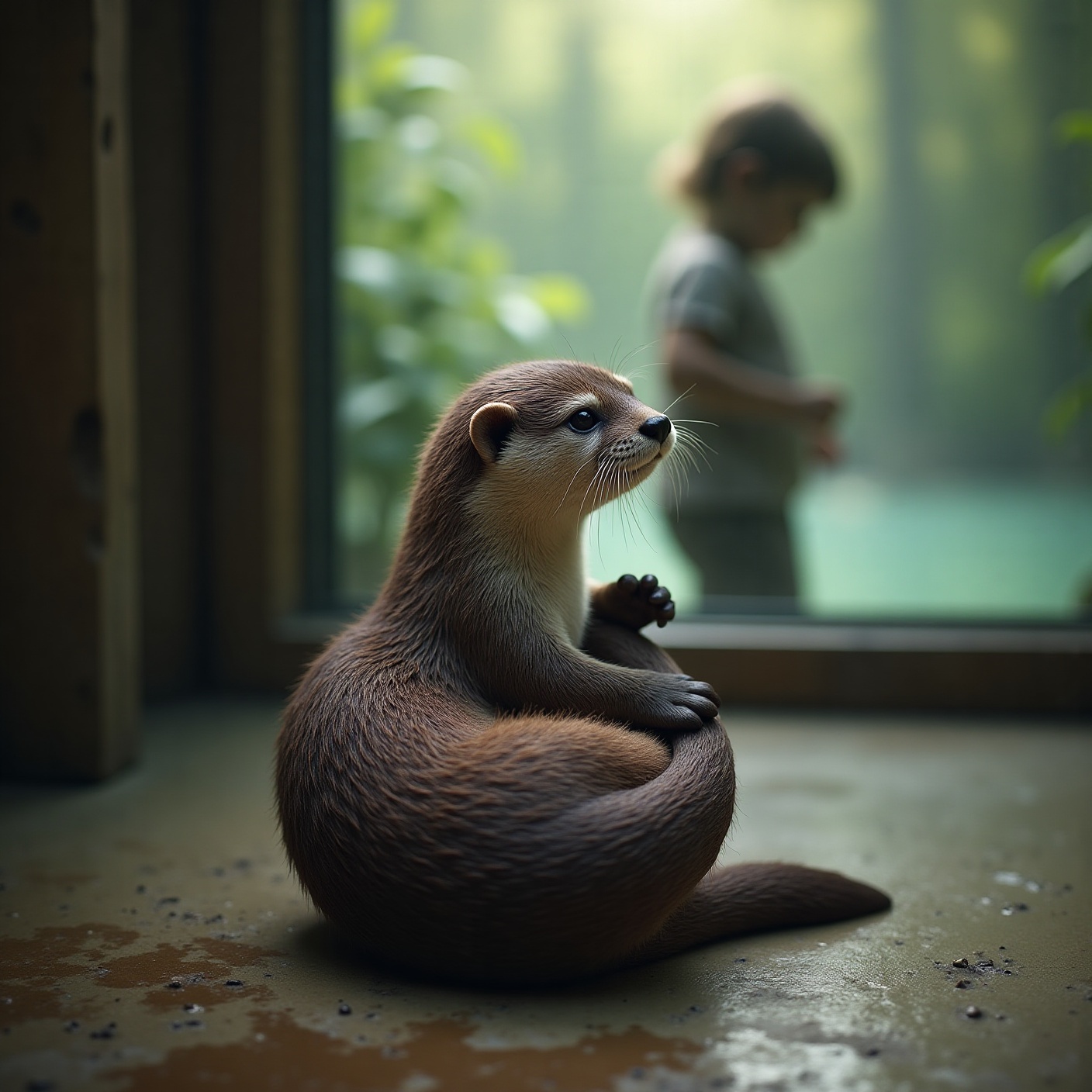 The orphaned otter had stopped eating and wouldn't leave her corner. Then a quiet little girl sat down at the glass — and the keepers gasped