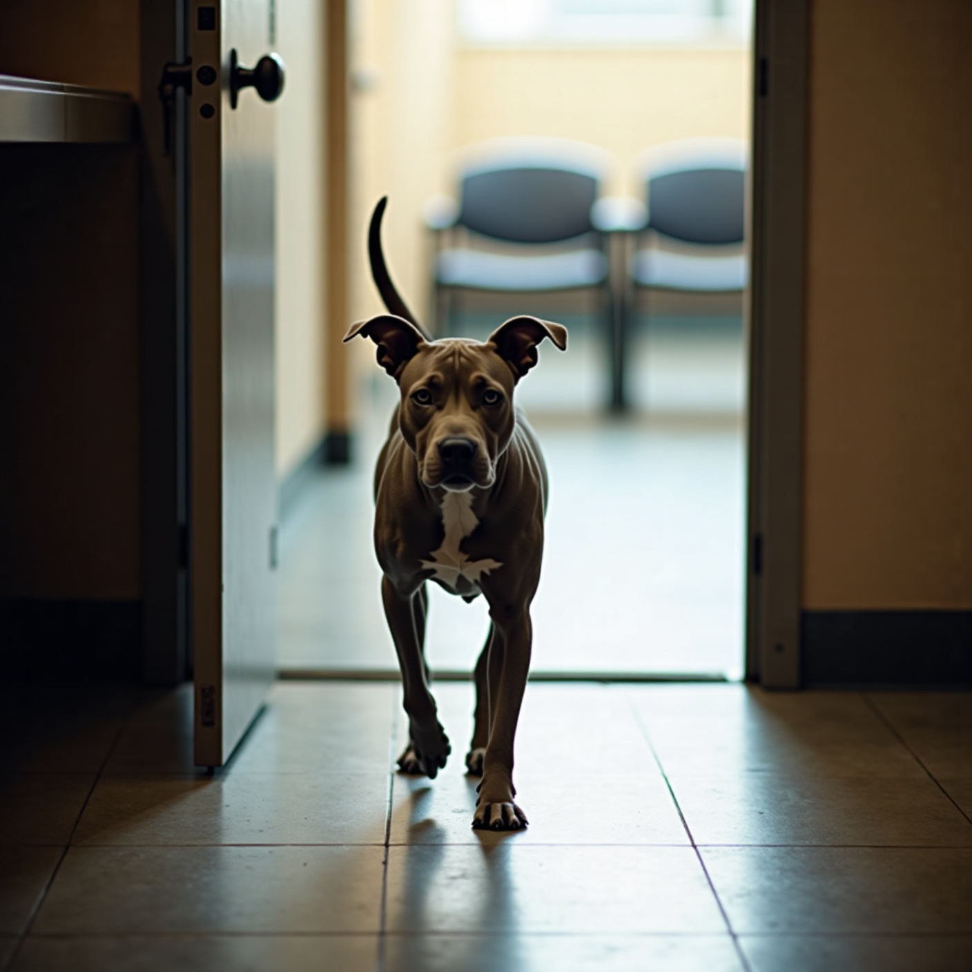 Most dogs end up at a shelter because a person brought them there. This one picked the place herself and walked in.