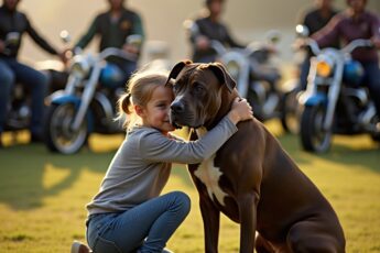 A boy mocked the fatherless girl who had no pet for Pet Day. The next morning, twenty tattooed bikers thundered into the schoolyard with a scarred rescue dog